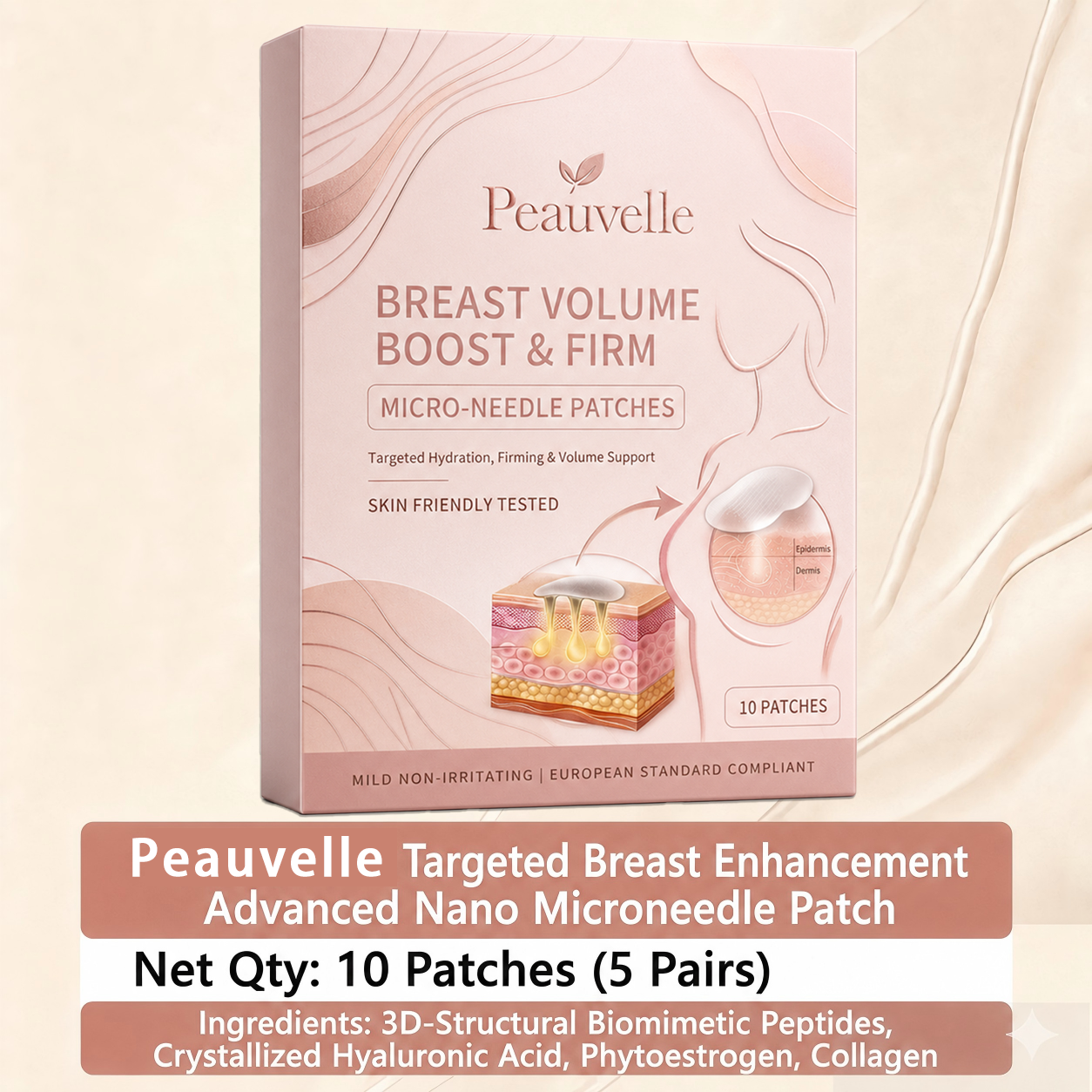 Last Day Buy 1 Get 1 Free ✨ Peauvelle✨ Breast Firming and Volume Patch – with innovative nano-microneedle technology