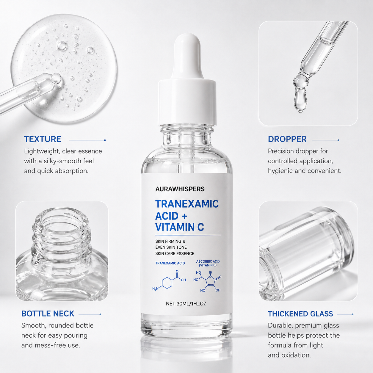 Aurawhispers✨ Last Day Buy 1 Get 1 Free💧 Brightening Serum-Helps improve dull skin texture and leaves appearance brighter.