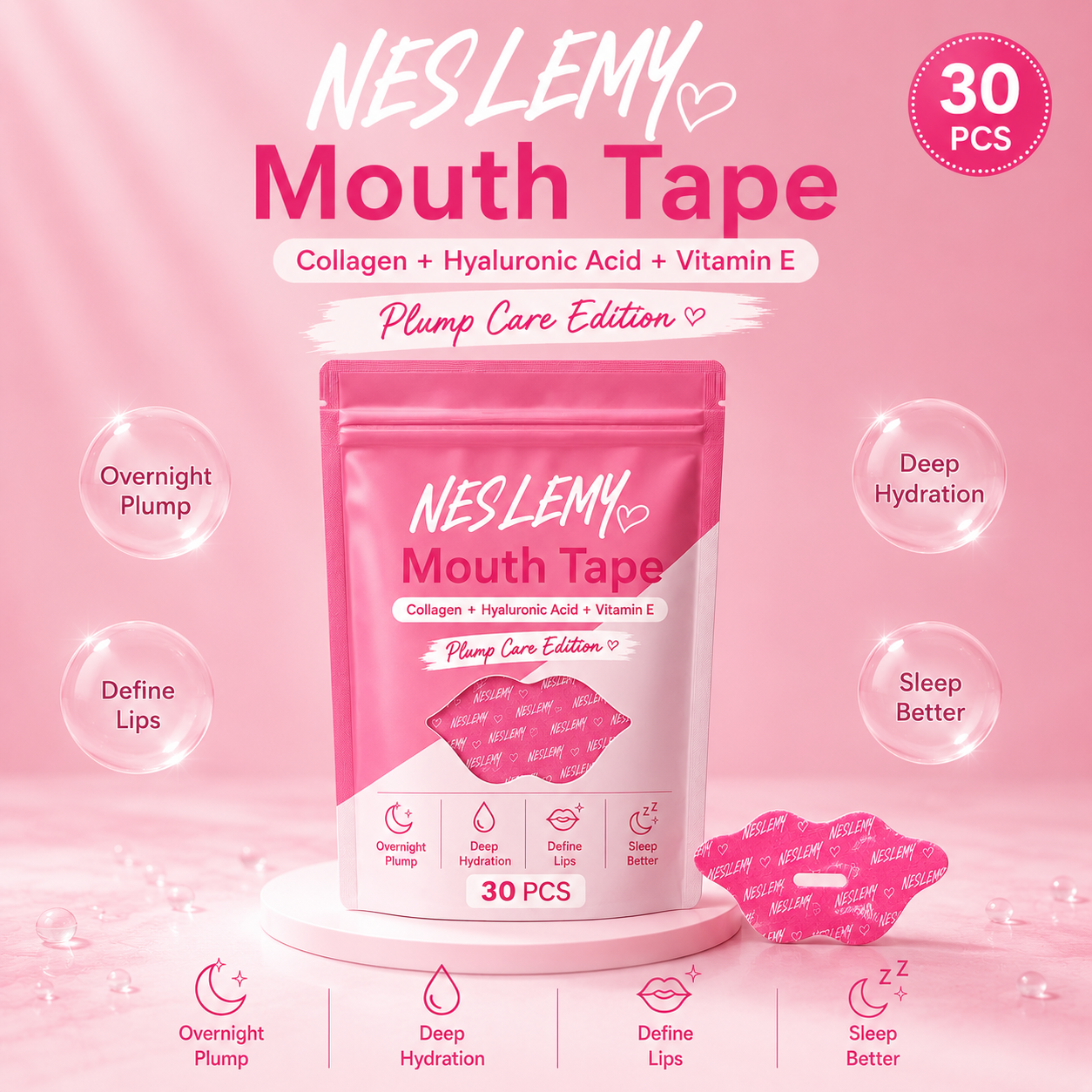 NESLEMY ✨ Last Day Buy 1 Get 1 Free 👄Hydrating Collagen Mouth Tape