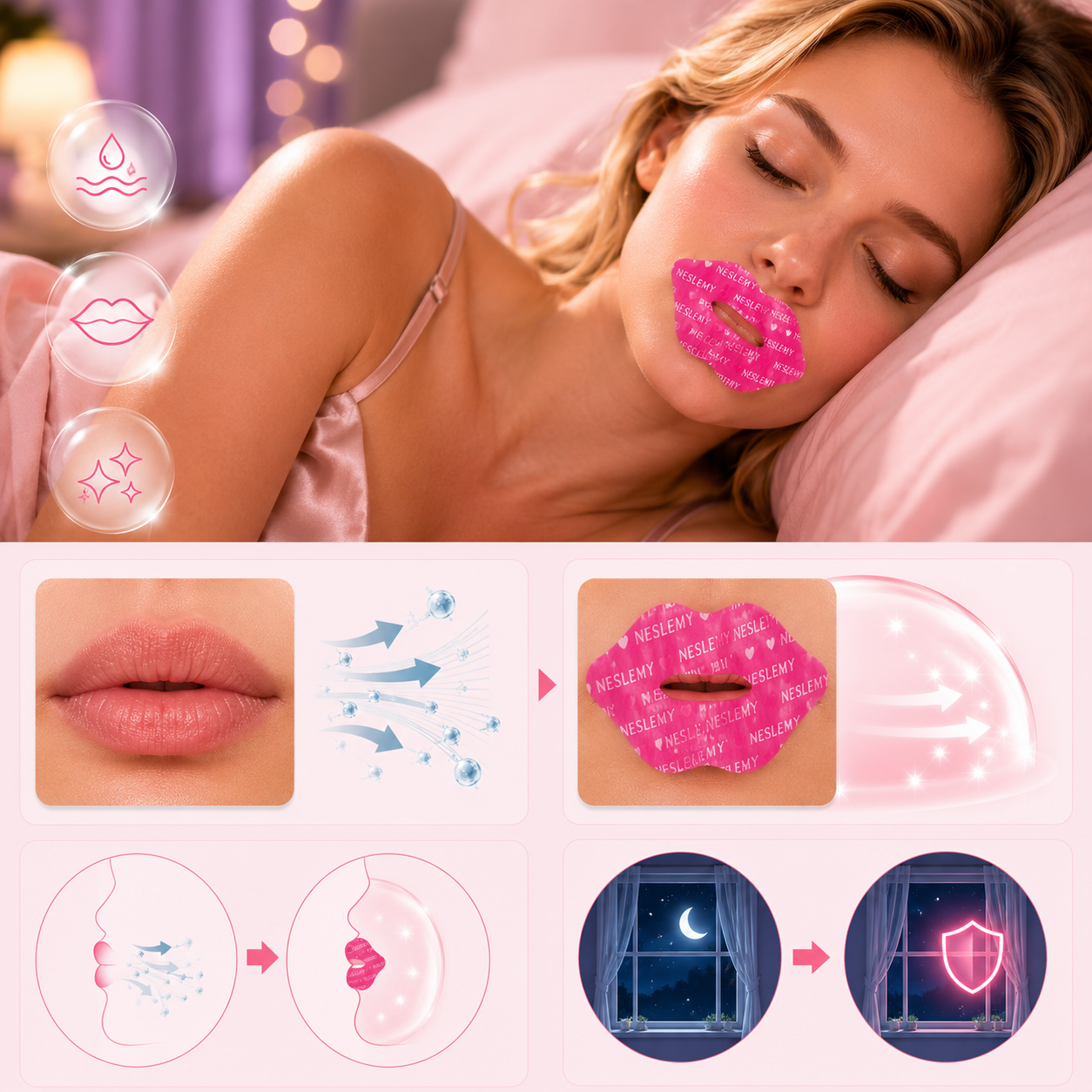 NESLEMY ✨ Last Day Buy 1 Get 1 Free 👄Hydrating Collagen Mouth Tape
